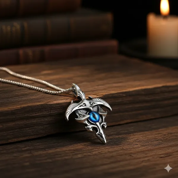 Set_of_2_Dragon_Sword_&_Warrior_Shield_Pendant_Combo_for_Men_–_Antique_Silver_Finish_with_Ruby_Red_&_Sapphire_Blue_Crystal_Accents_–_Stainless_Steel_Chain_Necklace