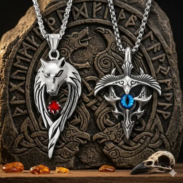Pack_Of_2_Dragon_Loket_Multicolor_Alloy_Pendant_Set_For_Men