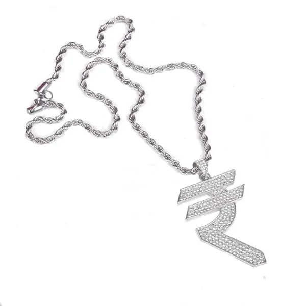 Iced_Out_Rupee_Pendant_-_Stainless_Steel_Men's_Pendant