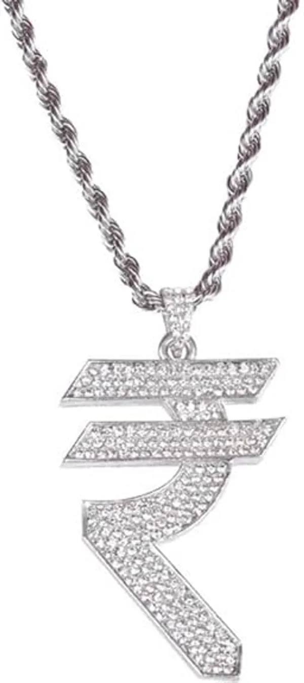 Iced_Out_Rupee_Pendant_-_Stainless_Steel_Men's_Pendant