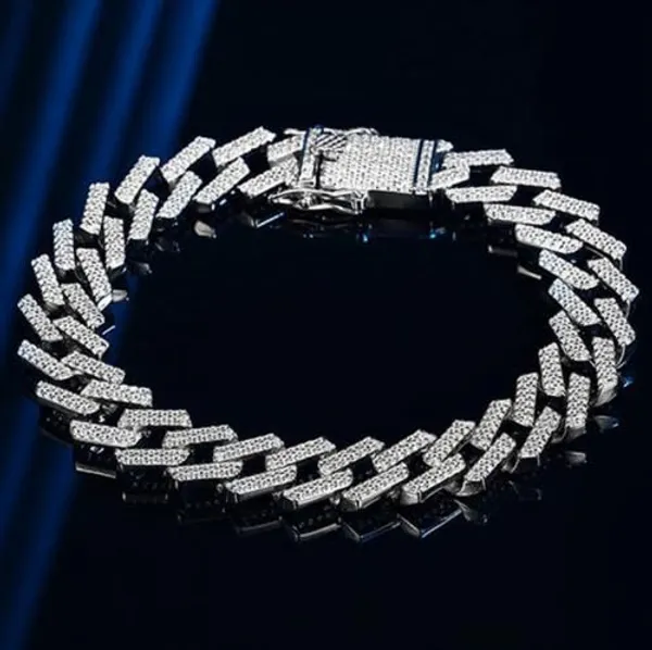 bracelet_for_men_Cuban_Link_Chain_Silver_Bracelet_for_boys_Women_girls_gents_Miami_Bracelets_Iced_Cubic_Zirconia_Stone_diamond_chain_Bracelets_Stainless_Steel_Ice_Stylish_Rapper