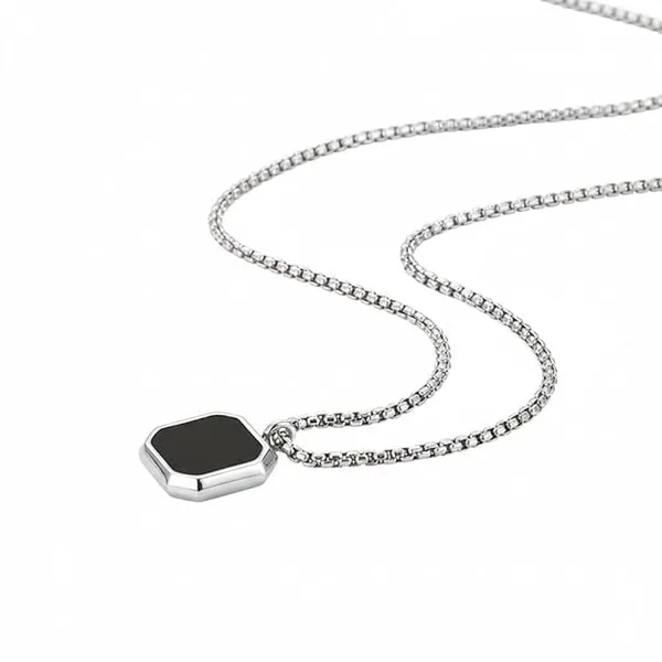 Set_Of_3_Men's_Jewellery_Black_Silver_Chain_For_Men_Boys_Geometric_Stainless_Steel_Black_Silver_Locket_Pendant_Necklace_Chain_For_Men_Boys_For_Husband_Gift_Chains