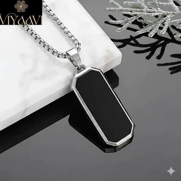 Set_Of_3_Men's_Jewellery_Black_Silver_Chain_For_Men_Boys_Geometric_Stainless_Steel_Black_Silver_Locket_Pendant_Necklace_Chain_For_Men_Boys_For_Husband_Gift_Chains