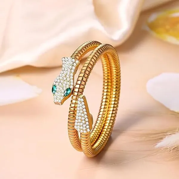 Snake_Adjustable_Bracelet_Gold_Plated,_Golden_Wrap_Around_Snake_Anti_Tarnish_Stainless_Steel_Spiral_Cuff_Bangle_for_woman_Stylish_Adjustable_Bracelet