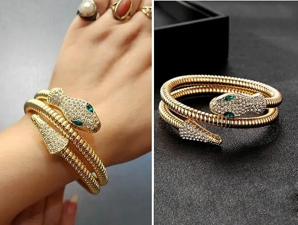 Snake_Adjustable_Bracelet_Gold_Plated,_Golden_Wrap_Around_Snake_Anti_Tarnish_Stainless_Steel_Spiral_Cuff_Bangle_for_woman_Stylish_Adjustable_Bracelet