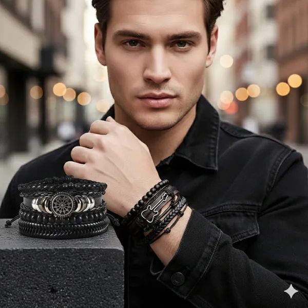 Pack_Of_8_Brown_And_Black_Leather_Bracelet_For_Men