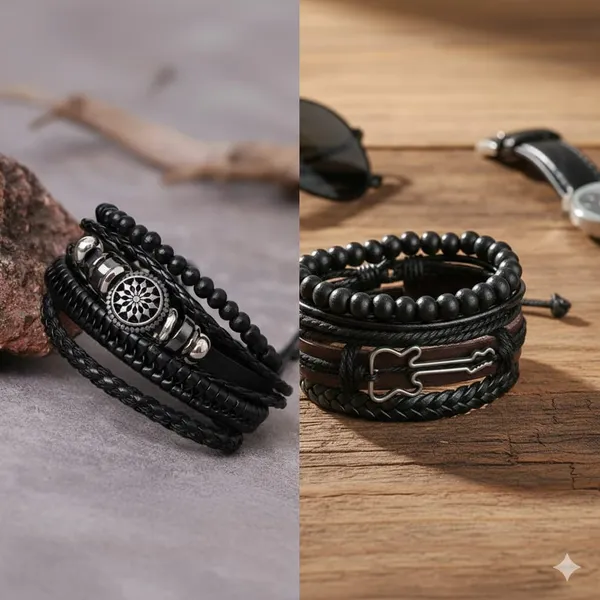 Pack_Of_8_Brown_And_Black_Leather_Bracelet_For_Men