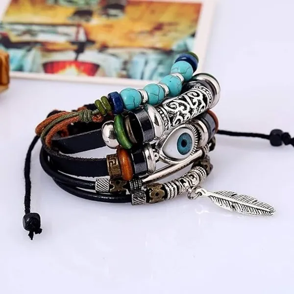 Unisex_Evil_Eye_Charms_Leather_Bracelet_for_Men_&_Women’s_-_Adjustable_Bracelet_with_Multi_Tag
