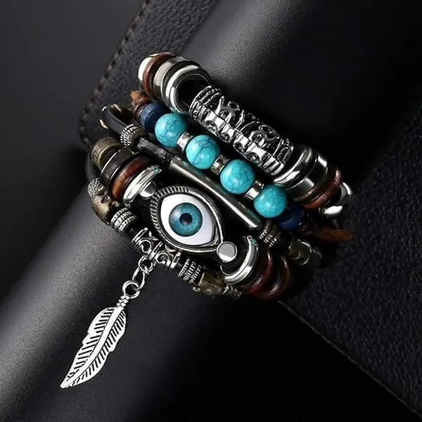 Unisex_Evil_Eye_Charms_Leather_Bracelet_for_Men_&_Women’s_-_Adjustable_Bracelet_with_Multi_Tag