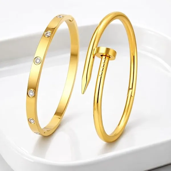 2_Pcs_Combo_Colour_Cartier_&_Cartier_Nail_Stylish_Adjustable_Bracelet_Kada