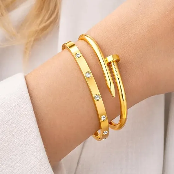 2_Pcs_Combo_Colour_Cartier_&_Cartier_Nail_Stylish_Adjustable_Bracelet_Kada