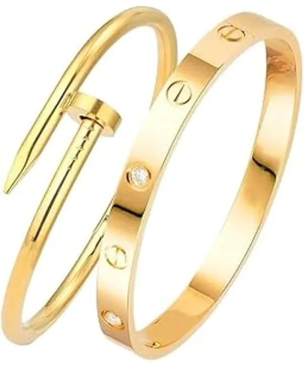 2_Pcs_Combo_Colour_Cartier_&_Cartier_Nail_Stylish_Adjustable_Bracelet_Kada