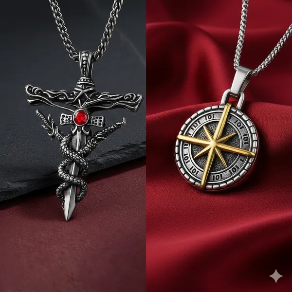 Stainless_Steel_Pendant_Chain_for_Men_&_Boys_-_Trendy_Aesthetic_Jewelry_Gift_Set_2_Silver