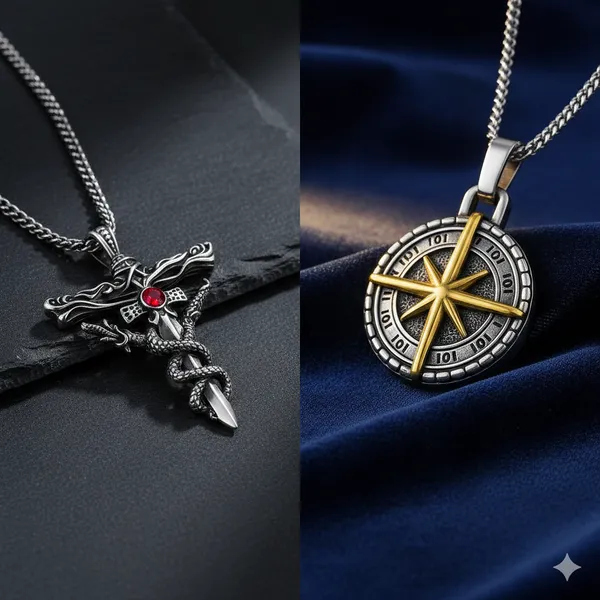 Stainless_Steel_Pendant_Chain_for_Men_&_Boys_-_Trendy_Aesthetic_Jewelry_Gift_Set_2_Silver