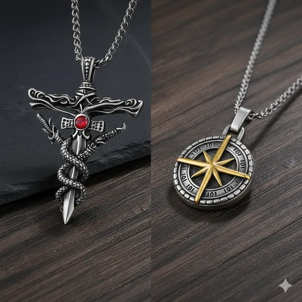 Stainless_Steel_Pendant_Chain_for_Men_&_Boys_-_Trendy_Aesthetic_Jewelry_Gift_Set_2_Silver
