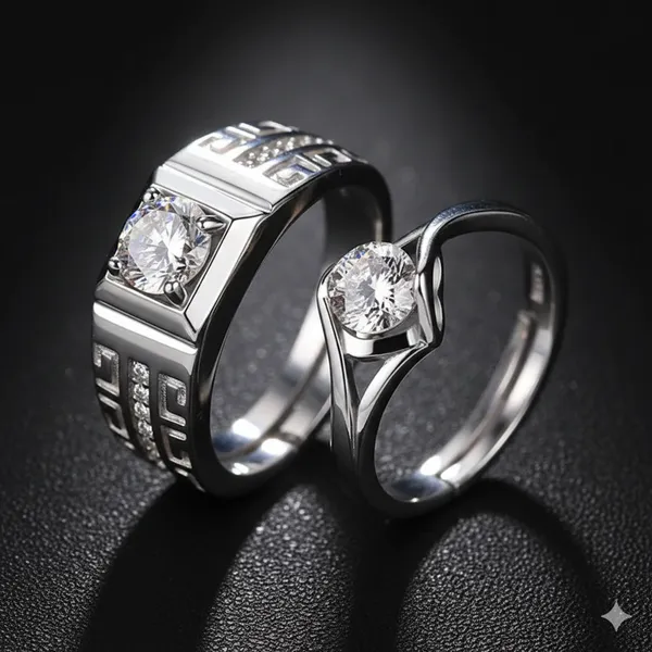 Pack_Of_2___Silver_Plated_Couple_Ring_for_lovers_Valentine_Gift_Girls_Boys_Husband_Wife_Birthday_Anniversary_Silver_Alloy_Ring_Set_For_Women