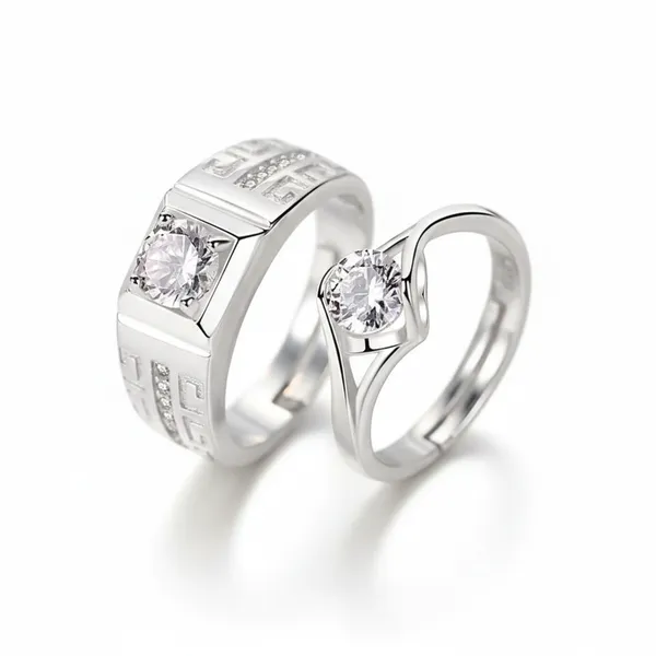 Pack_Of_2___Silver_Plated_Couple_Ring_for_lovers_Valentine_Gift_Girls_Boys_Husband_Wife_Birthday_Anniversary_Silver_Alloy_Ring_Set_For_Women