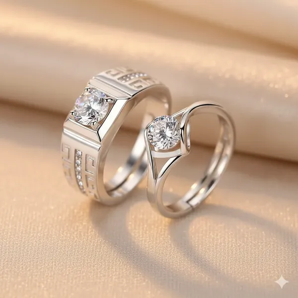 Pack_Of_2___Silver_Plated_Couple_Ring_for_lovers_Valentine_Gift_Girls_Boys_Husband_Wife_Birthday_Anniversary_Silver_Alloy_Ring_Set_For_Women