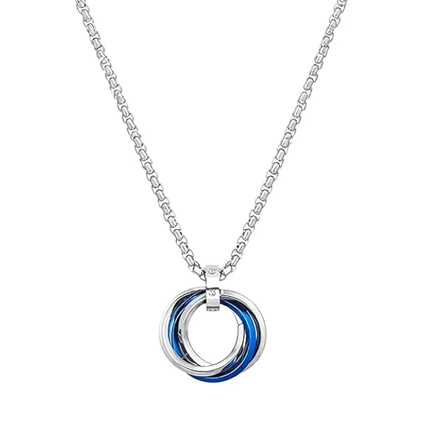 Silver_Chain_for_Man_Blue_Three-Ring_Necklace_for_Men,_Stylish_Neck_Chain_for_Boys,_Anime_Accessories,_Locket_for_Men,_Fashion_Jewelry