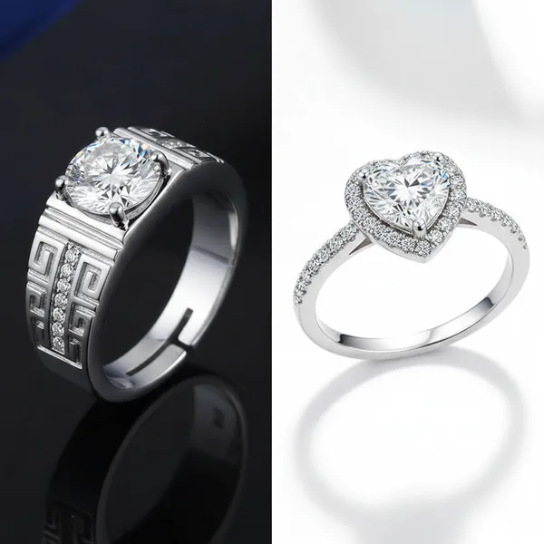 Pack_Of_2_Rings_for_Men_Mens_gents_Boyfriend_Friends_silver_rings_for_men_ring_for_boys_American_diamond_stone_Stylish_thumb_Adjustable_Platinum_silver_ring_set_finger_ring_combo_Valentine_gifts_Silver_Ring_Set