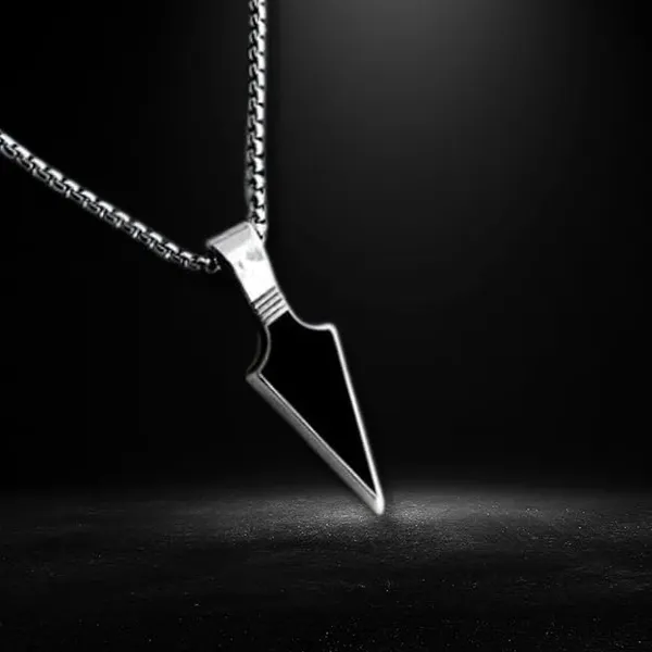2_Pcs_Silver_Plated_Stainless_Steel_Box_Chain_With_Dripping_Glue_Black_Geometric_Round_Enamel_Sand_Natural_Stone_Shell_Male_Punk_Minimalist_Pendant_Locket_Necklace_For_Men's_&_Boy