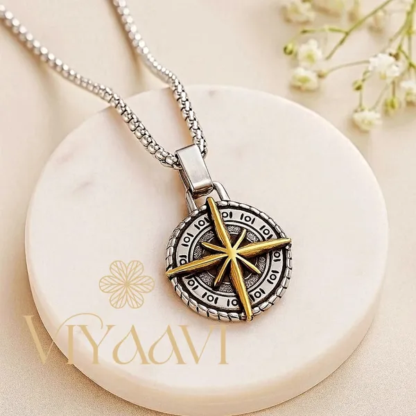 Silver_Chain_Pendant_For_Men_Boys_Men's_Jewellery_Pendant_Necklace_Silver_And_Gold_Alloy_Locket_Set_For_Men_Pack_Of_2