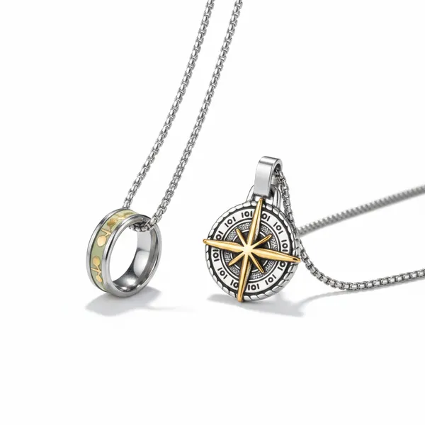 Silver_Chain_Pendant_For_Men_Boys_Men's_Jewellery_Pendant_Necklace_Silver_And_Gold_Alloy_Locket_Set_For_Men_Pack_Of_2