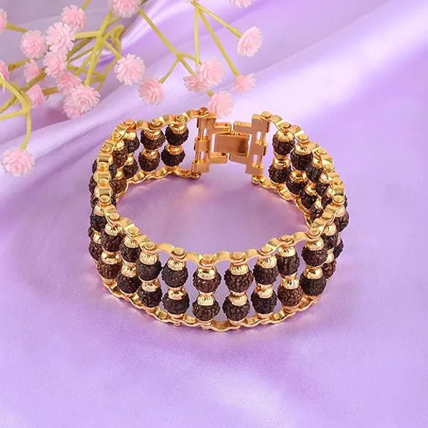 Gold_Plated_Modern_Rudraksha_Bracelet_|_5_Mukhi_Rudraksha_|_Double_line_Rudraksha_Bracelet_for_Meditation_and_Yoga_for_Men_and_Women