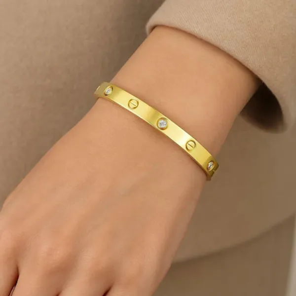 Handmade_Jewelry_18K_Catier_Gold_Plated_Stainless_Steel_Openable_Crystal_Bracelet_|_Latest_Stylish_Cuff_Bangle
