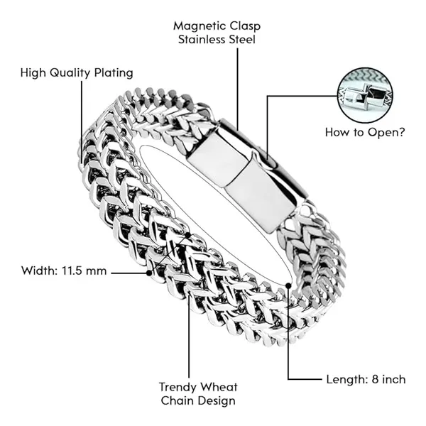 THE_MEN_THING_ITALIAN_MESH_LINK_-_11.5mm_Pure_Titanium_Steel_Bracelet_with_Magnetic_Buckle_for_Men_&_Boy_(8_inch)