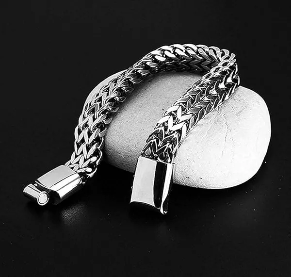 THE_MEN_THING_ITALIAN_MESH_LINK_-_11.5mm_Pure_Titanium_Steel_Bracelet_with_Magnetic_Buckle_for_Men_&_Boy_(8_inch)