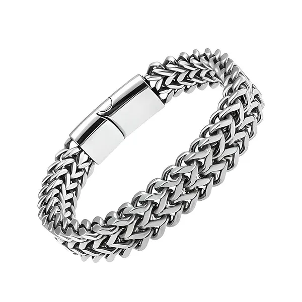 THE_MEN_THING_ITALIAN_MESH_LINK_-_11.5mm_Pure_Titanium_Steel_Bracelet_with_Magnetic_Buckle_for_Men_&_Boy_(8_inch)