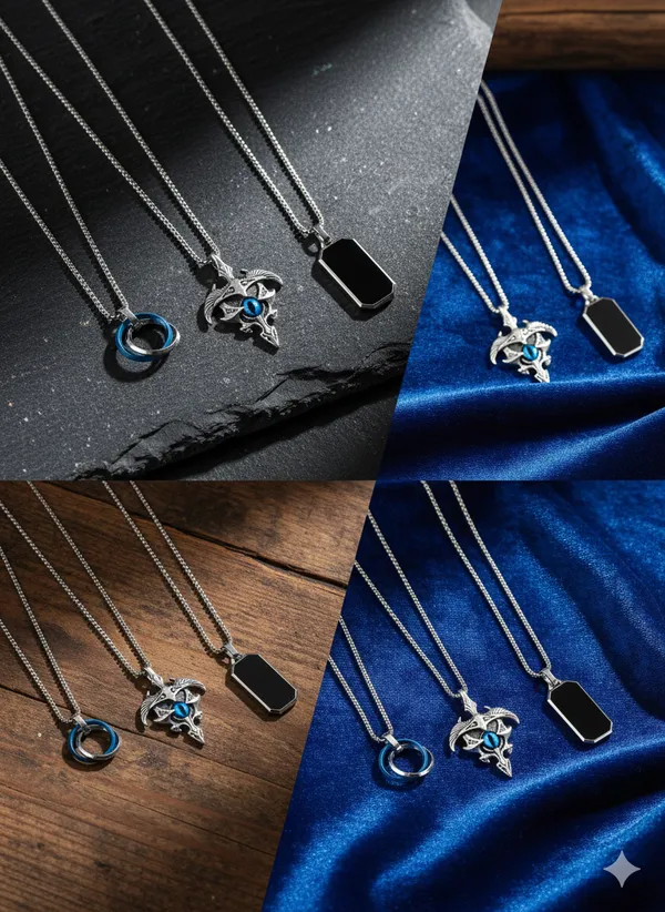 The_Lifestyle_Co._Men_Rhodium-Plated_Stones_Studded_Contemporary_Pendant_Pack_Of_3_Multicolor_Alloy_Locket_Set_For_Men