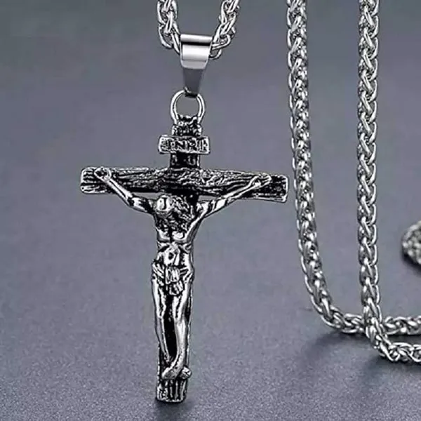 Pack_Of_2__Stainless_Steel_Arrow_Cross_Pendant_Necklace_|_Gothic_Black_Silver_Locket_Chain_Jewelry_for_Boys_|_Punk_Biker_Style_Accessory_for_Boys_&_Gifting