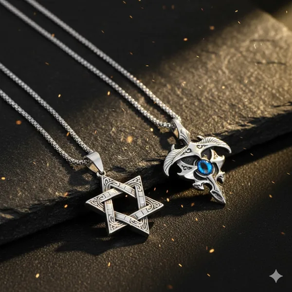 Pack_Of_2_Stylish_men’s_locket_Silver_Alloy_Pendant_For_Men
