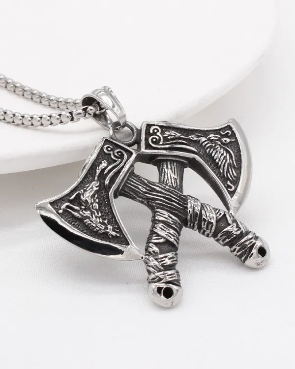 Pendant_Stainless_Steel_Retro_Nordic_Domineering_Wolf_and_Eagle_Necklace_Silver_Alloy_Locket_For_Men