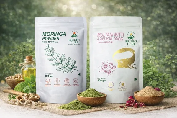 Pack_Of_2_Multani_Mitti,_Rose_Petal_Powder_Helps_Control_Acne,Skin_Naturally_Face_Pack_And_Moringa_Leaf_Powder_Supports_Immunity,Skin_And_Hair_Health_Herbal_Supplement_Powder_For_Unisex