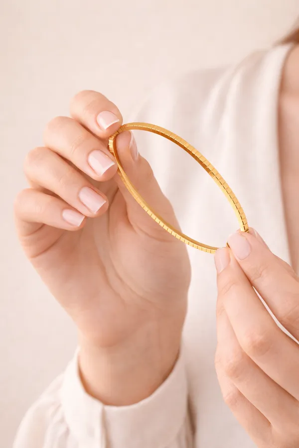 Gold_Plated_Stainless_Steel_Classic_Sleek_Bracelet_For_Women