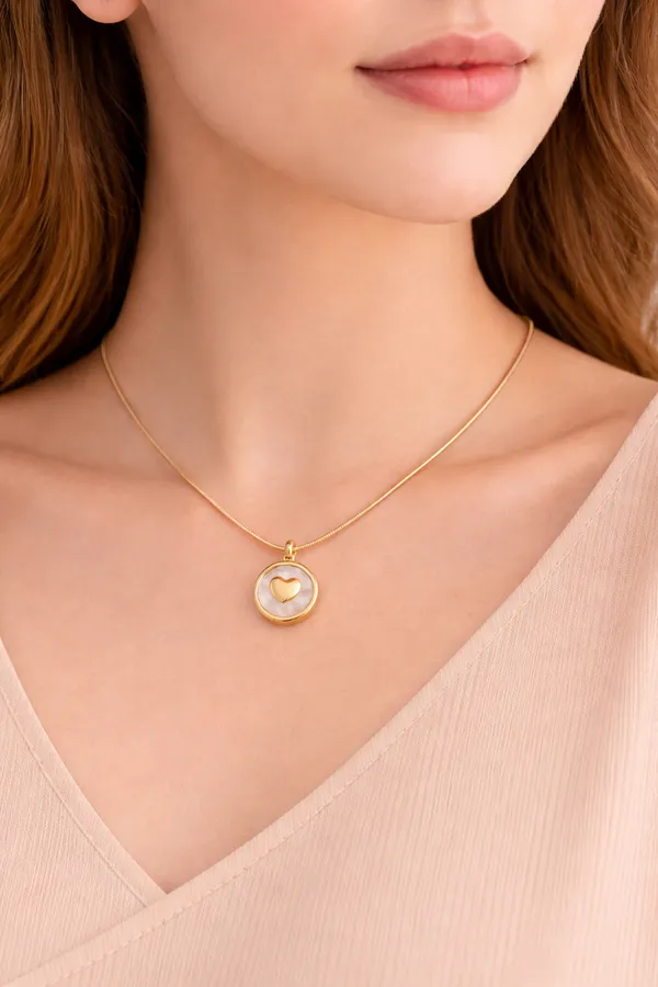 Gold_Plated_Stainless_Steel_Gold_Circle_Heart_Pendant_For_Women