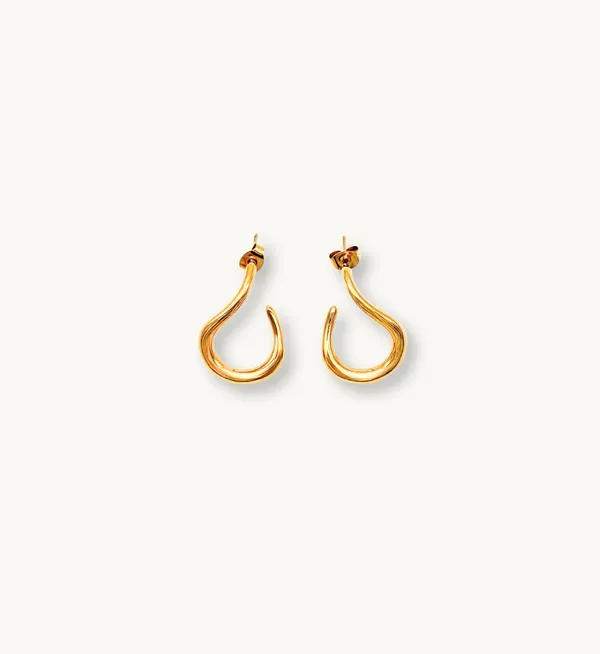 Gold_Plated_Stainless_Steel_Teardrop_Hoop_Earrings_For_Women