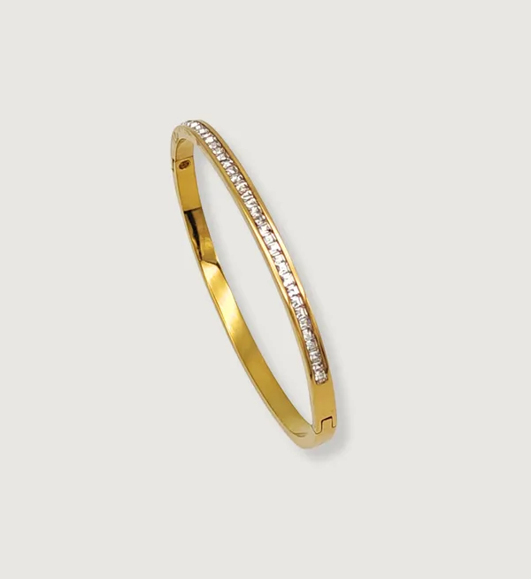 Gold_Plated_Stainless_Steel_Classic_Bangle_With_Clear_Stones_For_Women