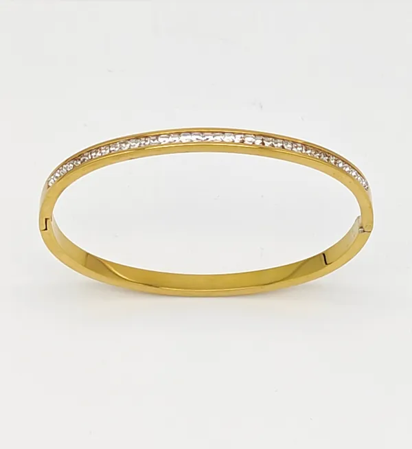 Gold_Plated_Stainless_Steel_Classic_Bangle_With_Clear_Stones_For_Women