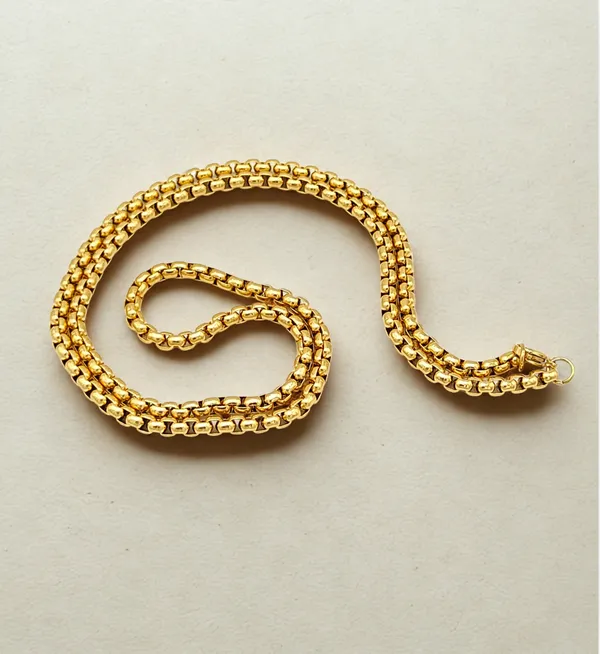 Gold_Plated_Stainless_Steel_Box_Chain_For_Men
