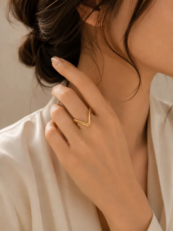 Gold_Plated_Stainless_Steel_V_Shaped_Ring_For_Women