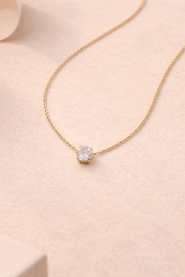 Gold_Plated_Stainless_Steel_Classic_Solitaire_Pendant_For_Women