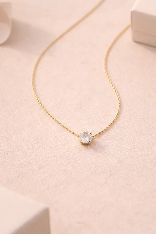 Gold_Plated_Stainless_Steel_Classic_Solitaire_Pendant_For_Women