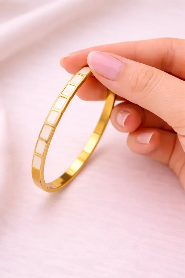 White_Enamel_Gold_Bracelet