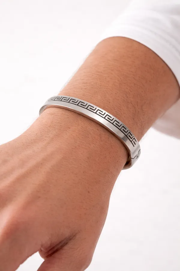 Silver_Plated_Stainless_Steel_Modern_Edge_Statement_Bracelet_For_Men