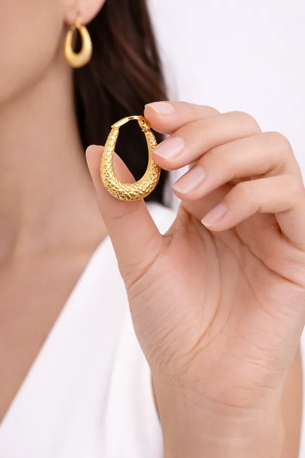Gold_Plated_Stainless_Steel_Textured_Hoops_Earrings_For_Women