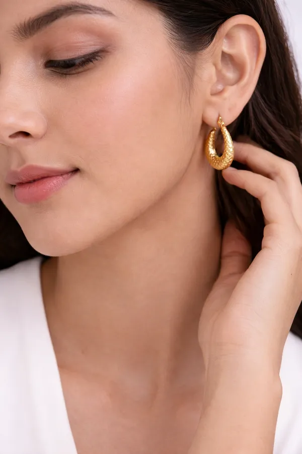 Gold_Plated_Stainless_Steel_Textured_Hoops_Earrings_For_Women